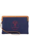 Celine Triomphe Small Canvas Pouch In Blue