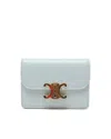 Celine Céline Triomphe Small Flap Wallet In Blue