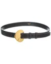 Celine Triomphe Small Leather Belt In Black