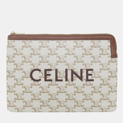 Pre-owned Celine Triomphe Small Pouch In Multicolor
