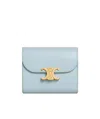 Celine Triomphe Small Wallet In Blue