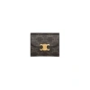 Celine Triomphe Small Wallet In Brown Canvas With Leather Trims For Women In Brown