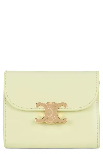 Celine Triomphe Small Wallet In Leather