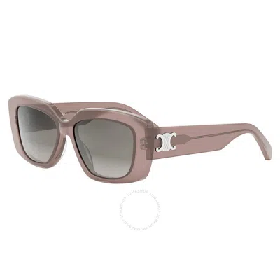 Celine Triomphe Smoke Gradient Square Ladies Sunglasses Cl40216u 45b 55 In Pink