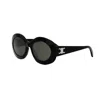Celine Triomphe Smoke Oval Ladies Sunglasses Cl40292u 01a 54 In Black
