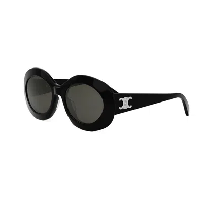 CELINE CELINE TRIOMPHE SMOKE OVAL LADIES SUNGLASSES CL40292U 01A 54