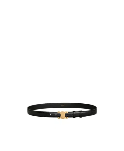Celine Triomphe Smooth Cowhide Belt In Black