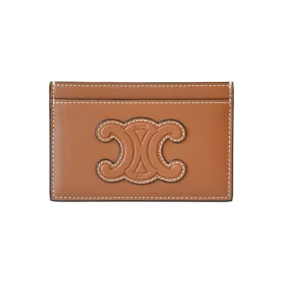 Celine Triomphe Smooth Lambskin Card Holder Tan