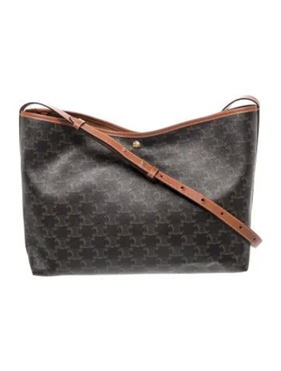 Pre-owned Celine Triomphe Soft Shopper 2025 In Black