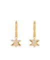 Celine Triomphe Solitaire Sparkle Earrings In Strass And Brass With Gold Finish