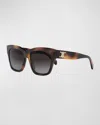 Celine Triomphe Square Acetate Sunglasses In Blonde Havana Gradient Roviex