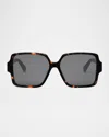 Celine Cl40316u Triomphe 52a Havana Sunglasses In Gray
