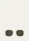 Celine Triomphe Square Acetate Sunglasses In Ivory Smoke