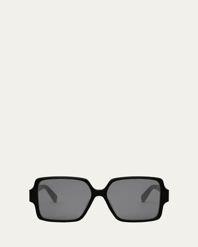 Celine Triomphe Square Acetate Sunglasses In Nero/grigio