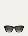 Celine Triomphe Square Acetate Sunglasses In Shiny Black Gradient Brown