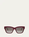 Celine Triomphe Acetate Square Sunglasses In Shiny Bordeaux/gradient Brown