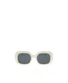 Celine Triomphe Square-frame Sunglasses In White