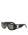 Celine Triomphe Acetate Rectangle Sunglasses In Black/gray Solid