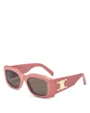 Celine Triomphe Square Sunglasses, 53mm In Pink/brown Solid