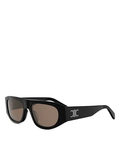 Celine Triomphe Square Sunglasses, 55mm In Animal Print