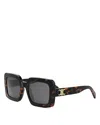Celine Triomphe 56mm Square Sunglasses In Havana/smoke