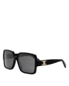 Celine Triomphe Square Sunglasses, 60mm In Black/smoke