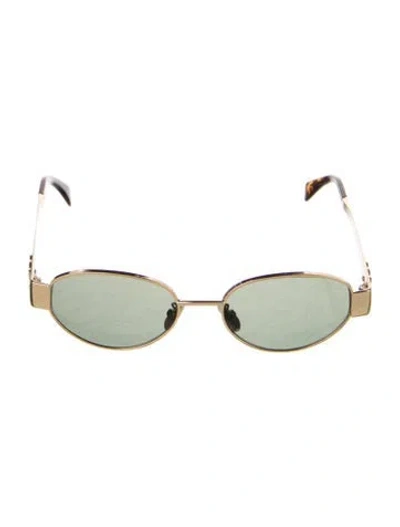 Pre-owned Celine Triomphe Square Sunglasses In Gold