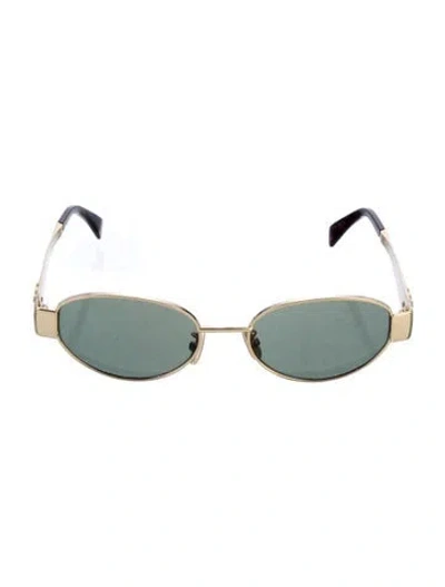 Pre-owned Celine Triomphe Square Sunglasses In Gold