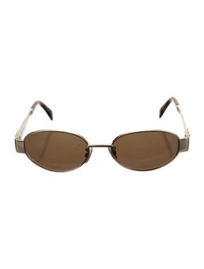 Pre-owned Celine Triomphe Square Sunglasses In Gold