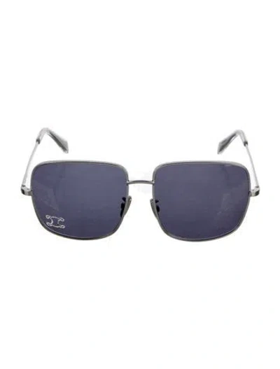 Pre-owned Celine Triomphe Square Sunglasses In Silver