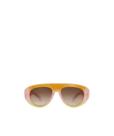 Celine Triomphe Stamp 01 Sunglasses In Acetate In Yellow