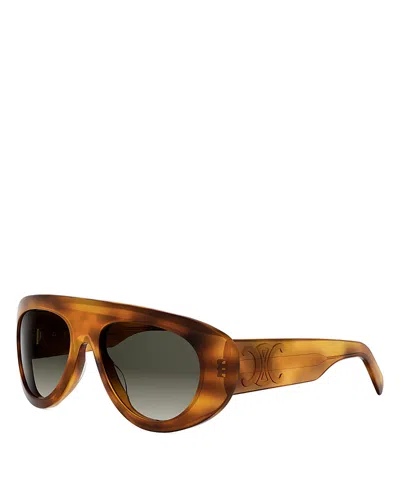 Celine Triomphe Stamp Pilot Sunglasses, 56.9mm In Brown