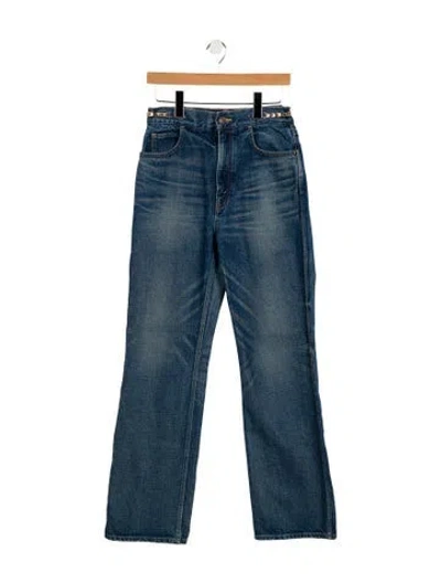 Pre-owned Celine Triomphe Straight Leg Jeans In Blue