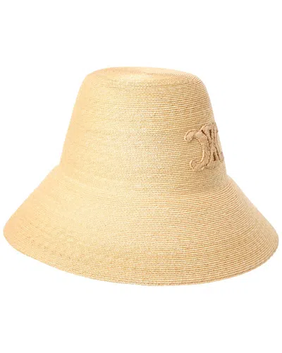 Celine Triomphe Straw Hat In Brown