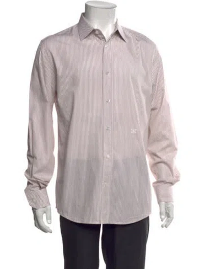 Pre-owned Celine Triomphe Striped Dress Shirt In Neutral