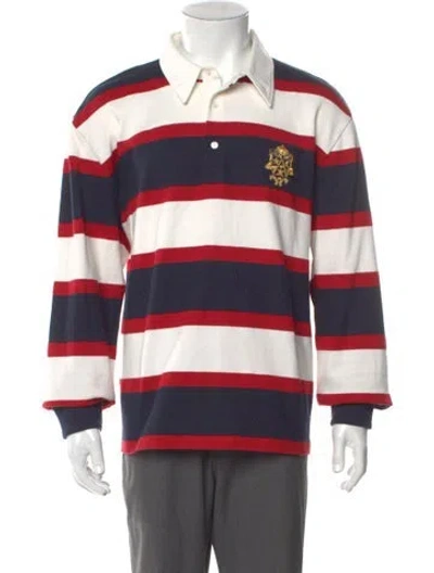 Pre-owned Celine Triomphe Striped Polo Shirt In Multi