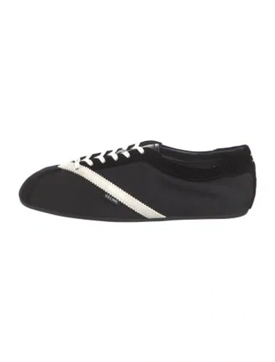 Pre-owned Celine Triomphe Suede Sneakers In Black
