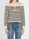 Celine Women Triomphe Cashmere And Wool Sweater In Neutral