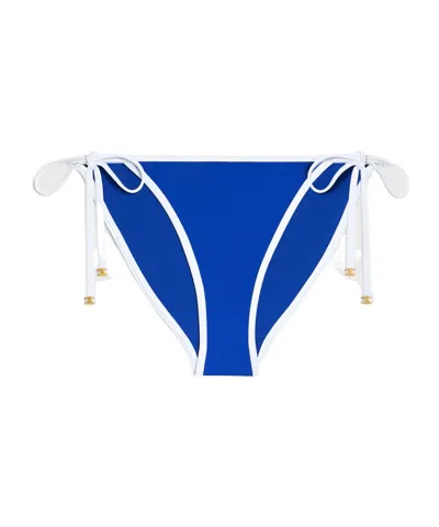 Celine Triomphe Swimsuit Bottom In Matte Jersey In Blue