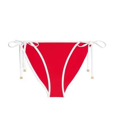 Celine Triomphe Swimsuit Bottom In Matte Jersey In Red