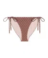 Celine Triomphe Swimsuit Bottom In Monogram Matte Jersey In Brown