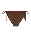 Celine Triomphe Swimsuit Botton In Matte Jersey In Brown