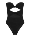 Celine Triomphe Swimsuit With Bows In Matte Jersey In Black