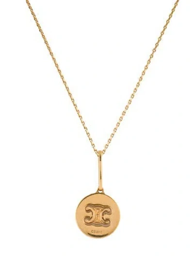 Pre-owned Celine Triomphe Swivel Pendant Necklace, 16.75" In Multi