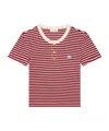 Celine Triomphe T-shirt In Striped Jersey In Pink