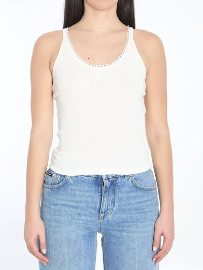 Celine Triomphe Tank Top In White
