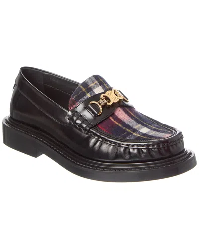Celine Triomphe Tarta & Leather Loafer In Black