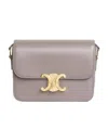Celine Triomphe Teen Leather Cow Leather Shoulder Bag In Gray