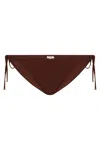 Celine Triomphe Swimsuit Botton In Matte Jersey In Brown