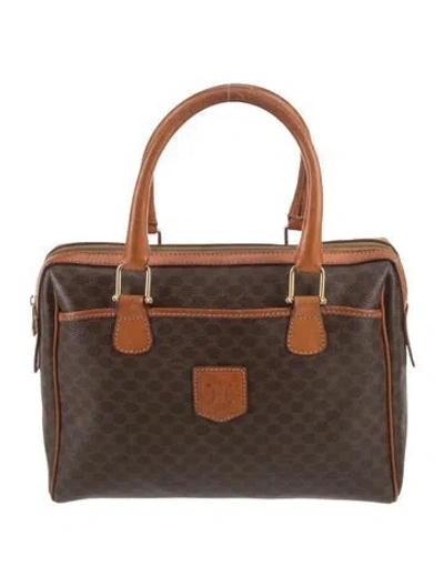 Pre-owned Celine Triomphe Top Handle Bag In Brown
